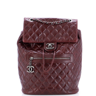 Chanel Mountain Backpack Quilted Glazed Calfskin Large