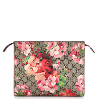 Gucci Toiletry Pouch Blooms Print GG Coated Canvas Large