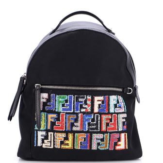 Fendi By The Way Backpack Zucca Sequin Embellished Nylon Medium
