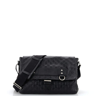 Gucci Messenger Flap Bag Guccissima Rubber