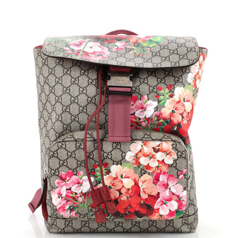 Gucci Buckle Backpack Blooms Print GG Coated Canvas Medium