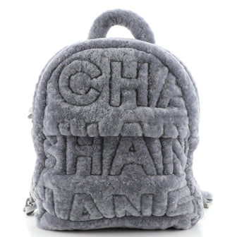 Chanel Logo Zip Backpack Shearling