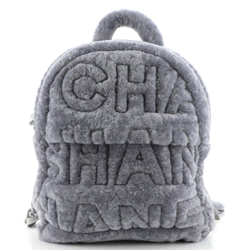 Chanel Logo Zip Backpack Shearling