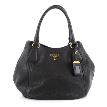 Prada Convertible Satchel Vitello Daino Medium Black 2070101