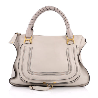 Chloe Marcie Shoulder Bag Leather Large Gray 2070203