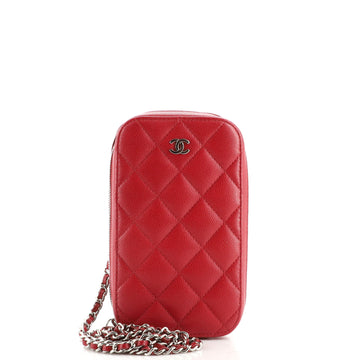 Chanel Zip Around Phone Case with Chain Quilted Caviar