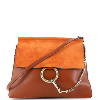 Chloe Faye Shoulder Bag Leather and Suede Medium