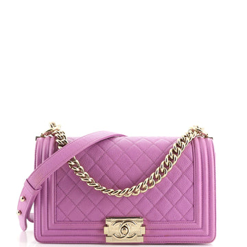 Chanel Boy Flap Bag Quilted Caviar Old Medium