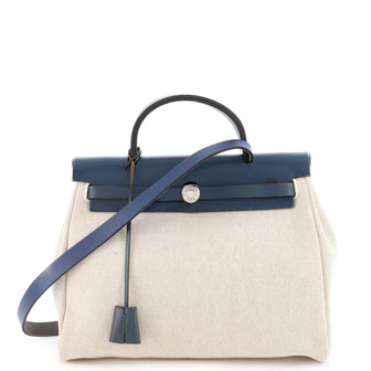 Hermes Herbag Toile and Leather PM