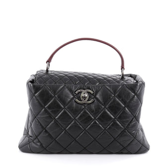 Chanel Inner Flap Shoulder Bag Quilted Aged Calfskin Medium Black 2071701