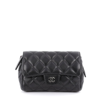 Chanel Flap Zip Cosmetic Case Quilted Lambskin Small Black 2071702