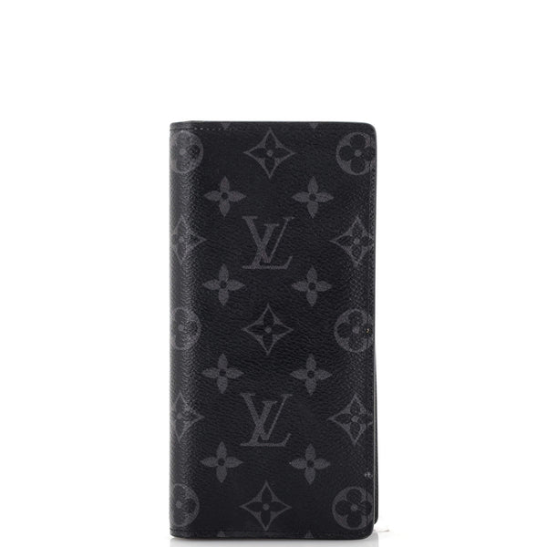 LOUIS VUITTON Monogram Brazza Long Wallet leather long wallet black