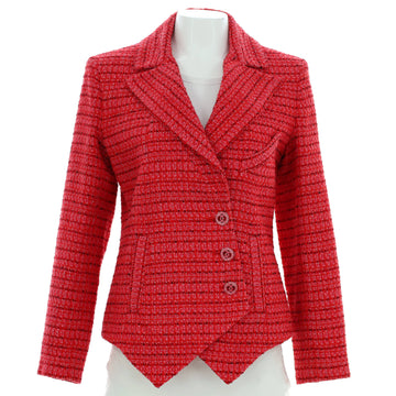 Chanel Women's Asymmetrical Button Up Blazer Tweed