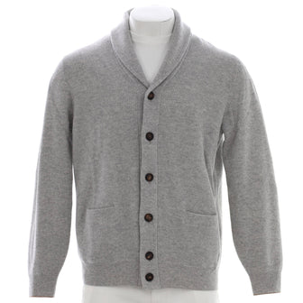 Brunello Cucinelli Men's Shawl Collar Button Up Cardigan Cashmere