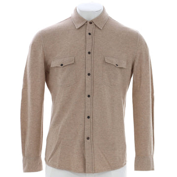 Brunello Cucinelli Men's Western Button Up Overshirt Wool and Cashmere Blend