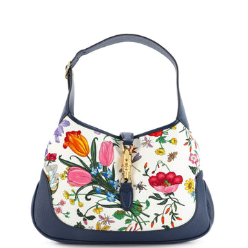 Gucci Jackie Hobo Flora Canvas with Leather Medium