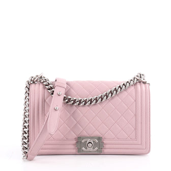 Chanel Boy Flap Bag Quilted Lambskin Old Medium Pink 2072302