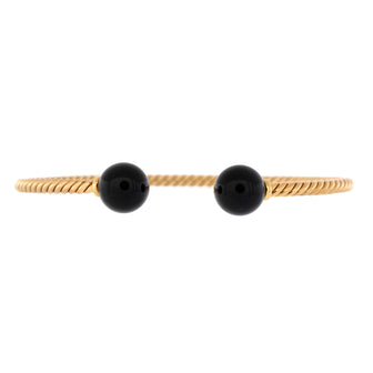 David Yurman Solari Cuff Bracelet 18K Yellow Gold with Black Onyx 9mm