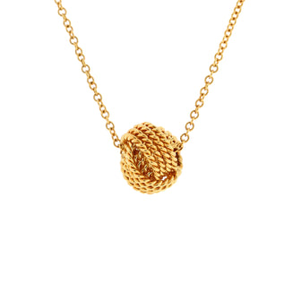 Tiffany & Co. Twist Knot Pendant Necklace 18K Yellow Gold