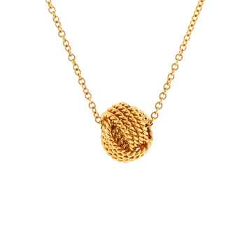 Tiffany & Co. Twist Knot Pendant Necklace 18K Yellow Gold