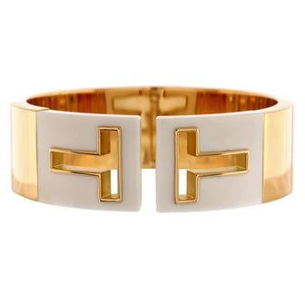Tiffany & Co. T Cut-Out Cuff Bracelet 18K Yellow Gold and Ceramic