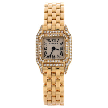 Cartier Panthere de Cartier Quartz Watch Yellow Gold with Diamond Bezel and Lugs 17