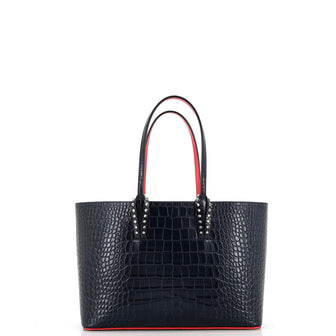 Christian Louboutin Cabata East West Tote Crocodile Embossed Leathe Small