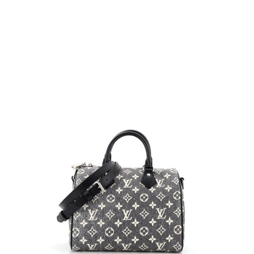 Louis Vuitton Speedy Bandouliere Bag Monogram Jacquard Denim 25