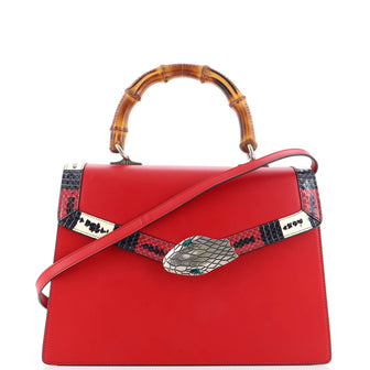 Gucci Lilith Top Handle Bag Leather with Snakeskin Medium