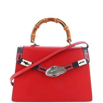 Gucci Lilith Top Handle Bag Leather with Snakeskin Medium