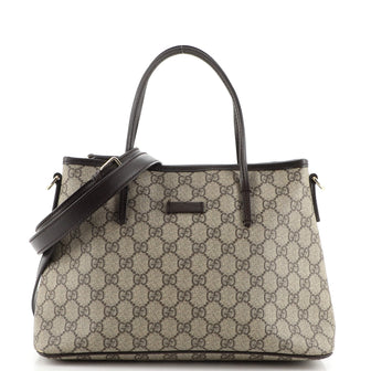 Gucci Convertible Zip Tote GG Coated Canvas Small