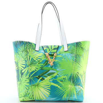 Versace Virtus Shopping Tote Printed Leather Large