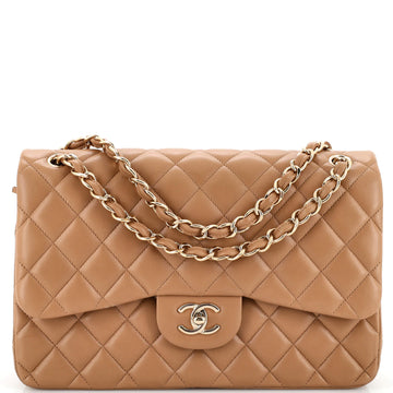 Chanel Classic Double Flap Bag Quilted Lambskin Jumbo