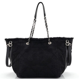 Chanel Double Face Deauville Tote Fringe Quilted Canvas Small
