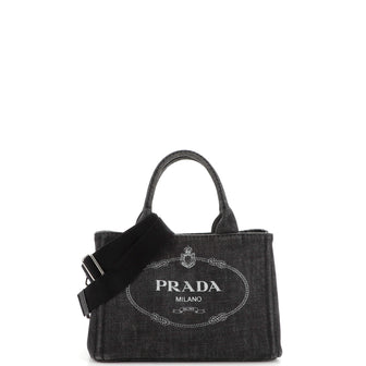 Prada Canapa Convertible Tote Denim Mini