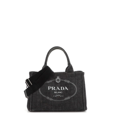 Prada Canapa Convertible Tote Denim Mini