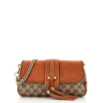Gucci Marrakech Convertible Evening Bag Leather and GG Canvas