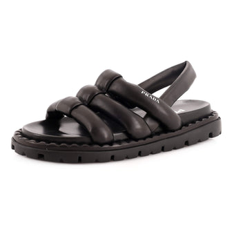 Prada Women's Padded Slingback Sandals Leather