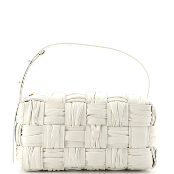 Bottega Veneta Brick Cassette Shoulder Bag Maxi Intrecciato Plisse Leather
