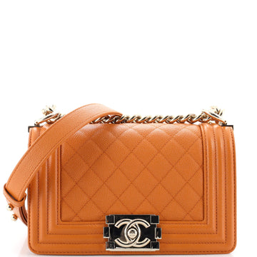 Chanel Boy Flap Bag Quilted Caviar Small