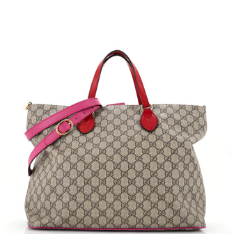 Gucci Convertible Soft Tote GG Coated Canvas Medium