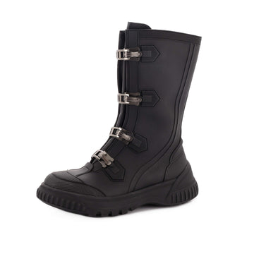 Christian Dior Women's Zip Up Buckle Mid-Calf Boots Rubber