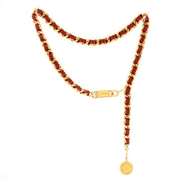 Chanel Vintage Medallion Chain Belt Metal and Leather