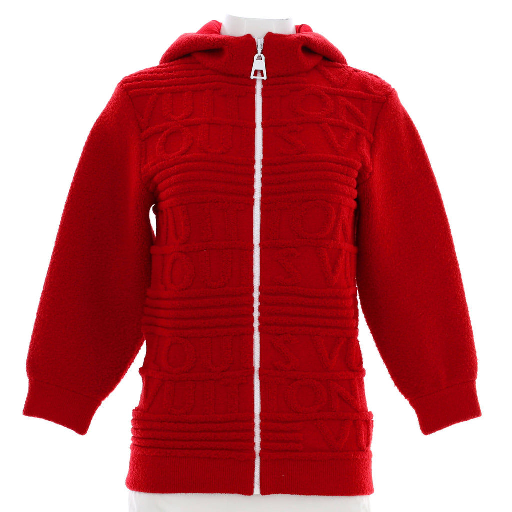 Louis Vuitton Women's Logo Soft Zip Hoodie Wool Blend Red 20748433