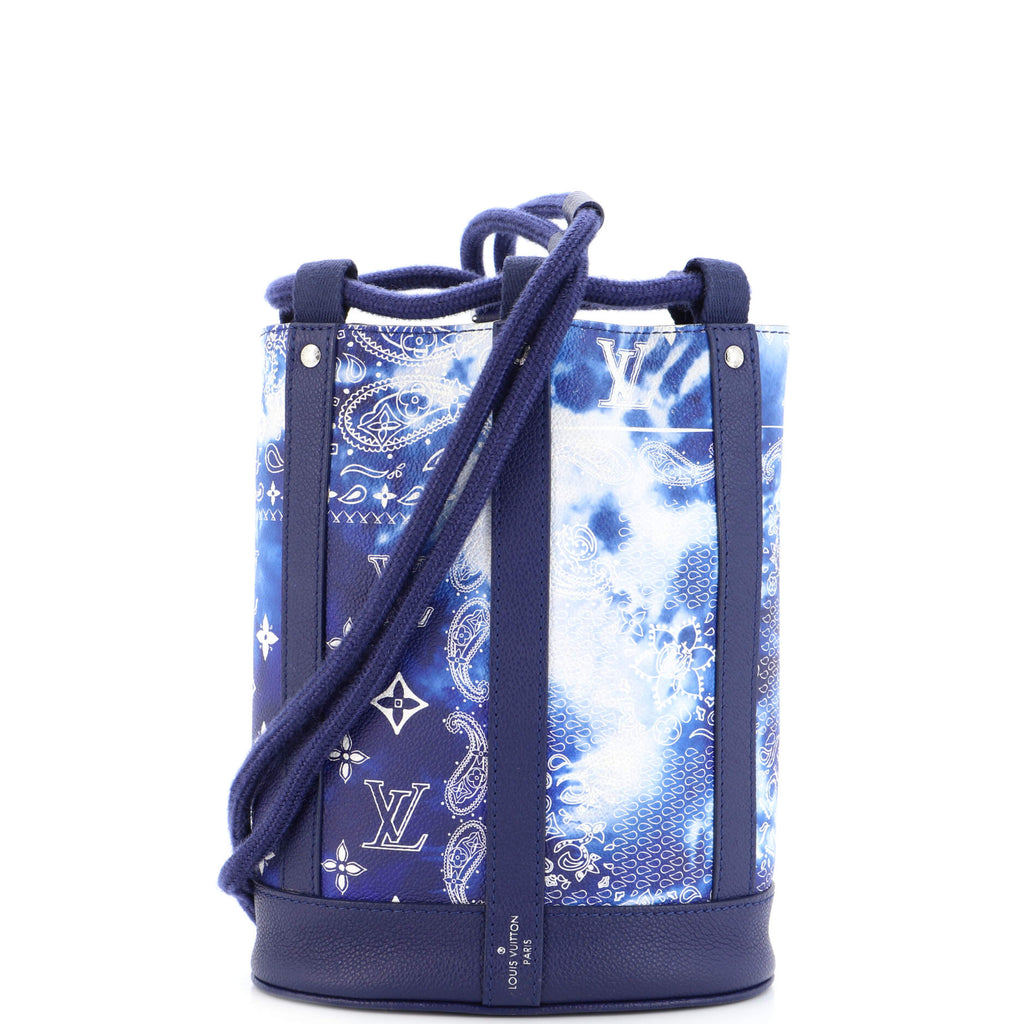 Louis Vuitton Randonnee Backpack Limited Edition Monogram Bandana Leather  PM Blue 22605023