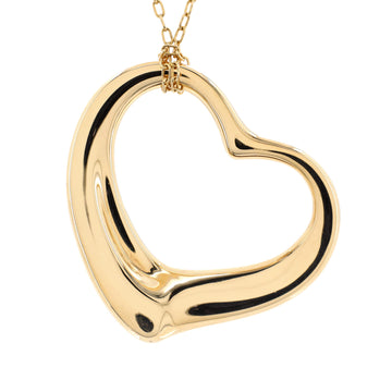 Tiffany & Co. Elsa Peretti Open Heart Pendant Necklace 18K Yellow Gold 36mm