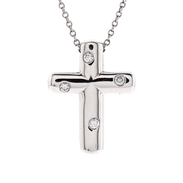 Tiffany & Co. Etoile Cross Pendant Necklace Platinum with Diamonds
