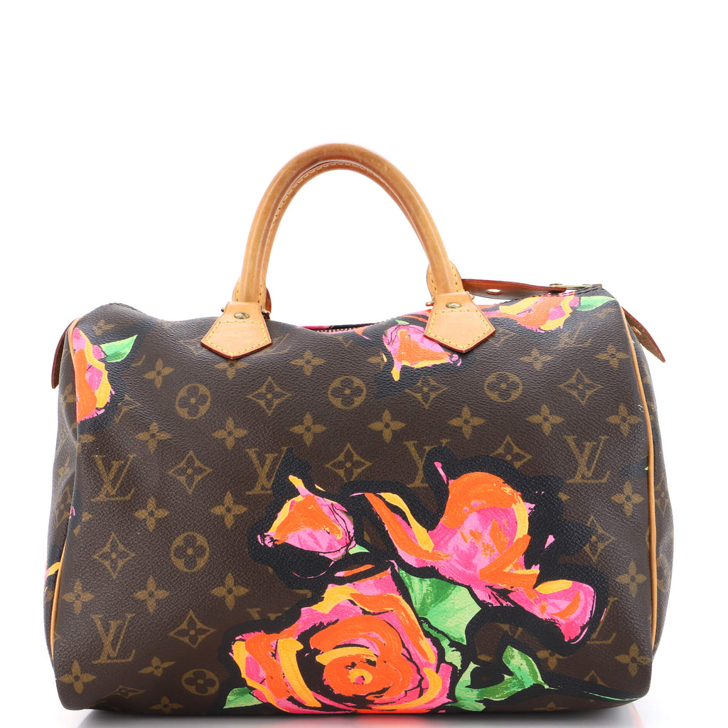 Louis Vuitton Speedy Handbag Limited Edition Monogram Roses 30 Brown 2074991