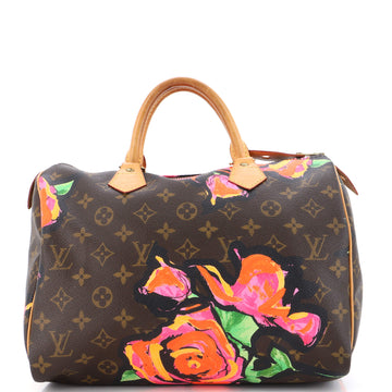 Louis Vuitton Speedy Handbag Limited Edition Monogram Roses 30