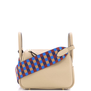 Hermes Lindy Quadrille Bag Clemence with Canvas Mini